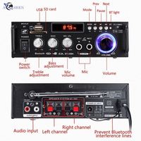 Aoshen/Pabrik OEM Sound Stereo 2 CH 80W+80W 300W+300W Amplifier Mobil BT dengan Radio FM untuk Penggunaan Rumah & Profesional 4-16 Ohm