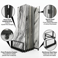 Support rotatif robuste pour échantillons de dalles de pierre, cadre métallique double face pour centre commercial de matériaux de construction en gros
