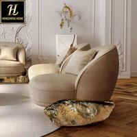 Meubles de designer uniques Nobility, velours et base en cuivre pur, canapés noirs dorés de luxe pour villas ou hôtels
