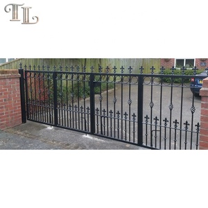 Wrought Sắt Vườn Cổng Chất Lượng Cao Nhà Chính Cổng Thiết Kế Mạ Kẽm Ưa Thích Đường Lái Xe Cổng - Product Image 6