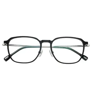 Eyeglasses Optical Frame Acetate Optical Frames Round Eyeglasses Eyewear Women Big Eyewear Frame With Metal Temple