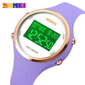 Skmei Women's Digital Watch With Alarm <b>Led</b> Light Waterproof Silicone Strap Sport Watch For Female - Product Image 2