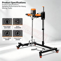 Mélangeur vertical mobile sur roulettes, agitateur cosmétique à vitesse variable avec tige en acier pour la préparation de crèmes, lotions, shampoings et onguents
