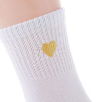 Blanc Mid Tube Printemps et Automne Brodé amour Couple Sport Coton Chaussettes Mid Tube Version Coréenne Collège Style Femmes Chaussettes