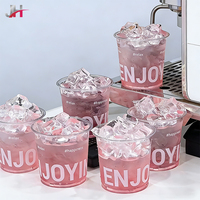 Gobelet jetable écologique en PLA 98 mm transparent pour boissons froides avec couvercle, logo personnalisé, fournisseur d'emballages alimentaires durables