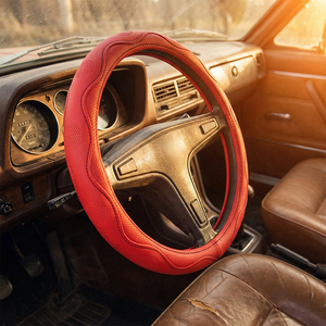 غطاء عجلة قيادة جلدي عالي الجودة مضاد للانزلاق، إكسسوارات سيارات عالمية الاستخدام - Product Image 5