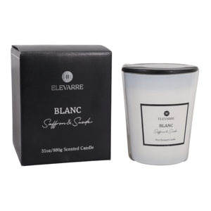 Candela Profumata ELEVARRE Blanc Saffron & Suede 31oz - Product Image 5
