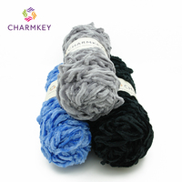 Charmkey Chenille Golden Velvet Laine Boule Moyen Épais Tricotage pantoufles Crochet Ligne Fabricants Laine En Gros