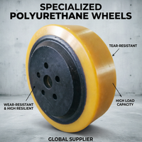 Roue de traction lisse en polyuréthane PU durable, 230x75 mm, 5 trous cylindriques pour boulons, utilisée sur les chariots élévateurs HY Yale / camions