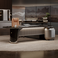 Bureau de direction intelligent, table de bureau de PDG, peinture 8 couches, finition brillante, durable, écologique, chargeur sans fil, serrure à code