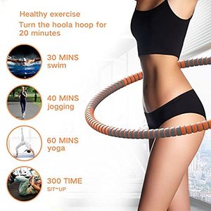 Cerceau d'exercice à crochet lesté pour perte de poids adulte, cerceau d'exercice à 8 sections pour fitness, cerceau d'autres sports d'intérieur - Product Image 3