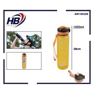 Borraccia Sportiva Trasparente Gialla da 1000ml Antiurto - Product Image 1