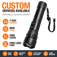 Helius puissance de sortie Usb Rechargeable affichage de puissance numérique Zoom télescopique aluminium blanc Led torches lumières lampe de poche tactique