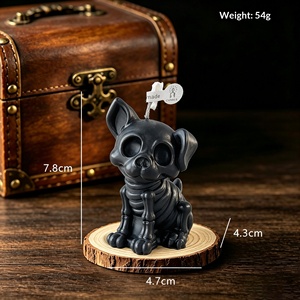 Vela Aromática de Halloween con Forma de Gato Esqueleto, Vela Creativa con Figura de Banda de Fantasmas, Adorno Decorativo para Mesa - Product Image 6