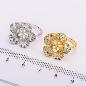 Anillo de Plata WENCHI S925, Accesorio para Joyería DIY, Moderno, con Cuentas Redondas de 8-10 mm, Modelo 12005, Hecho en China - Product Image 2