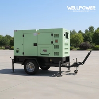 Generador Diésel Silencioso Móvil Tipo Remolque de 20kw 30kva 40kw 50kva 60kw 80Kw 100Kw 120kw 200kva 200Kw con Motor Cummins Perkins