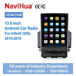 Radio de coche Android con pantalla vertical estilo Tesla de 13.6 pulgadas Navihua para Infiniti Q50L Q60 2015-2019, sistema de navegación GPS para coche con Carplay. - Product Image 1