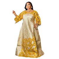 Robe ethnique transfrontalière européenne et américaine pour femme, brodée au laser, en polyester, avec foulard en tissu jacquard ajouré à motif feuille de lotus
