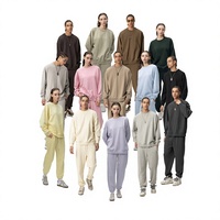 Sweatshirt Crewneck 400G Heavyweight Pria Polos Gaya Amerika Oversized