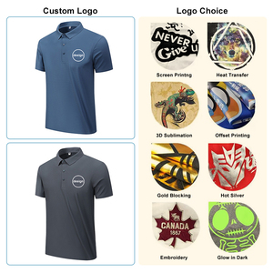 Camiseta de Golf de Alta Calidad OME, a Rayas, con Logotipo Personalizado, 100% Algodón, Secado Rápido, Lona de 250g, Uniforme para Hombre, Venta al Por Mayor - Product Image 3