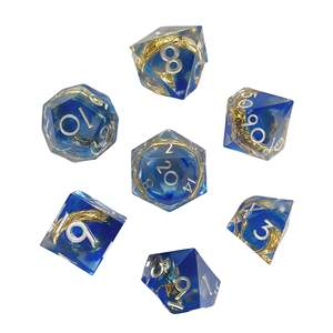 Jeu de dés en résine à bords tranchants transparents du <span class=keywords><strong>Seigneur</strong></span> <span class=keywords><strong>des</strong></span> <span class=keywords><strong>Anneaux</strong></span> du MDN RPG pour Donjons et Dragons du MDN Gamer - Product Image 2
