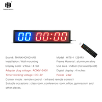 Mini minuterie de gymnastique électronique portable 4 \ "6 LED numérique pour Crossfit Fitness entraînement par intervalles matchs de boxe LED noire