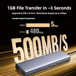 Adaptateur multiport <span class=keywords><strong>USB</strong></span>-<span class=keywords><strong>C</strong></span> multifonction 4-en-1 pour 2.0 4K 30Hz 6 <span class=keywords><strong>USB</strong></span> 3.0 3.5MM AUX en alliage d'aluminium, station d'accueil 6 ports en stock - Product Image 6