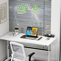 Multiprise de bureau à fixation murale 65W PD à charge rapide avec 3 prises CA EU et 3 ports USB, prise de bureau dissimulée pour ordinateur portable