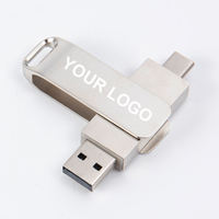 Unidad Flash USB Metálica Móvil de Gran Capacidad, 16GB-512GB, 3.0 Tipo-C, Transferencia Rápida de Datos, Colores Personalizados, Logotipo, 1 Año de Garantía