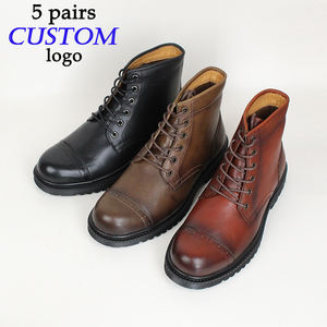 <span class=keywords><strong>Botas</strong></span> <span class=keywords><strong>de</strong></span> Hombre <span class=keywords><strong>de</strong></span> Cuero Genuino con Cordones, Estilo Fútbol/Soccer, Chukka, Moto, con Característica Suave para el Verano - Product Image 2