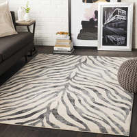 Tapis 3d moderne antidérapant tapis doux fourrure Beige zèbre imprimé zone tapis