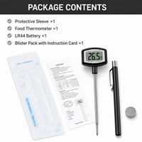 Thermomètre numérique instantané pour viande en métal avec rétroéclairage pour barbecue, fumoir et cuisine