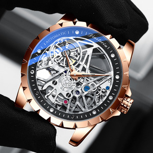 Nouvelle montre mécanique automatique pour homme avec design squelette, grand cadran, montre mécanique rétro et tendance - Product Image 6