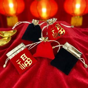 Recyclable Low MOQ Blank Velvet Drawstring Bag Custom Logo Stamping Luxury Soft Flannel Packaging for <b>Holiday</b> Promotion Gifts - Product Image 4