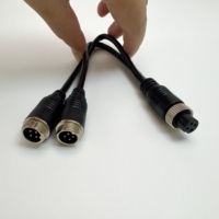 Konektor GX12 GX16 Plug 1 ke 2 Arah Y Splitter 4Pin Paralel Konektor Penerbangan Male dan Female Kabel Ekstensi Sensor Solar PV CCTV