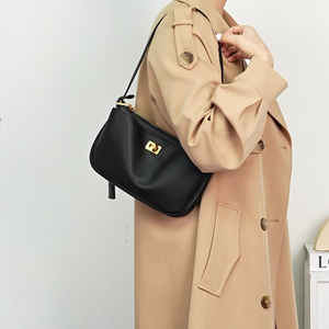 Sac à main de luxe de haute qualité pour femmes, sac à bandoulière en cuir véritable avec fermoir décoratif, sac bandoulière pour femmes - Product Image 3