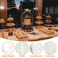 Support à cupcakes blanc, ensemble de présentation pour table de desserts, comprenant un plateau à desserts et un support à gâteaux à 3 niveaux pour la décoration de mariage et de la maison