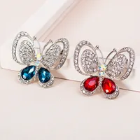 Broche papillon en strass pour femmes, plaquée argent, décoration de costume haut de gamme, broche insecte élégante et tendance