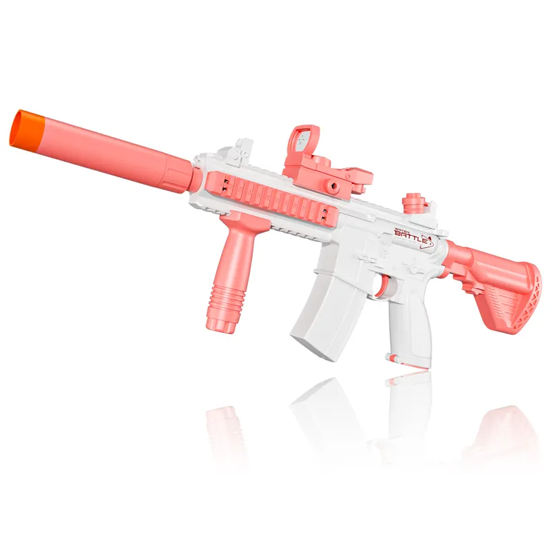 Hot Sale M416 Pink Electric Water Gun 38 FT Long Range Water Toy Guns For Kids Automatic Water Gun Toy Summer Outdoor