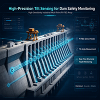 Système de surveillance de la sécurité des barrages : Détection d'inclinaison angulaire précise, matrice de réseau de fibres optiques en polyimide multipoint industriel très sensible