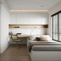 Lit pour filles moderne minimaliste multifonctionnel en bois massif avec étagères cadre de lit king size ensemble de meubles de chambre à coucher