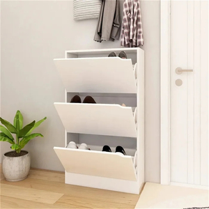 Mueble Zapatero Moderno de <span class=keywords><strong>MDF</strong></span> con 3 Cajones y Puertas Abatibles Extensibles, Ahorra Espacio para Apartamentos, Hogares y Salas de Estar - Product Image 5