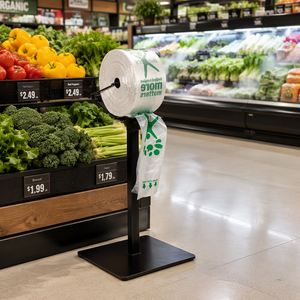 Dispenser Kantong Belanja Supermarket Kustom JH-Mech, Lapisan Bubuk <span class=keywords><strong>Hitam</strong></span>, Terpasang di Dinding, Baja Karbon, Tempat Gulungan Kantong Plastik - Product Image 1
