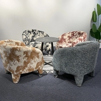 Fauteuil d'appoint 8210 pour salon, fauteuil simple rembourré en tissu avec roulettes pivotantes pour la décoration de la maison