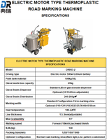 Machine de marquage routier thermoplastique à moteur électrique haute efficacité, alimentée par batterie, pour autoroute et parking