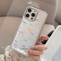 Nouvel Étui de Téléphone Style Design Nœud Papillon Coloré pour iPhone 17 16 15 14 13 12 Pro Max, Coque de Protection en Fibre de Carbone TPU+PC