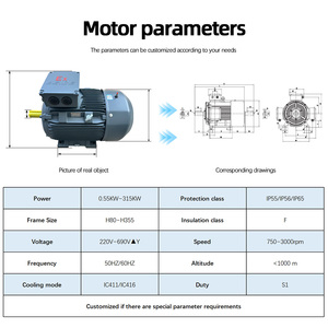 มอเตอร์เหนี่ยวนำไฟฟ้ากระแสสลับแบบอะซิงโครนัสสามเฟส Beide1MT8014 2.2KW~200KW 750 รอบต่อนาที ป้องกันการระเบิดจากฝุ่นละออง IE4 IMB3 400V - Product Image 5