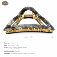 Pince à cheveux de luxe Jachon personnalisée avec logo, en acétate de cellulose, clips métalliques en forme de requin, accessoires pour queue de cheval haute pour femmes