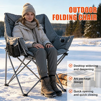 Chaise de camping chauffante, 3 niveaux de température, siège pliant ergonomique pour l'hiver