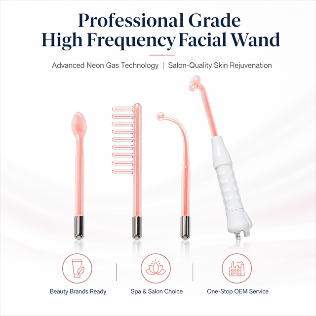 Newest Electric Portable Household 4-in-1 High Frequency Facial Hair & Massager Wand Skin Therapy Machine with Darsonval